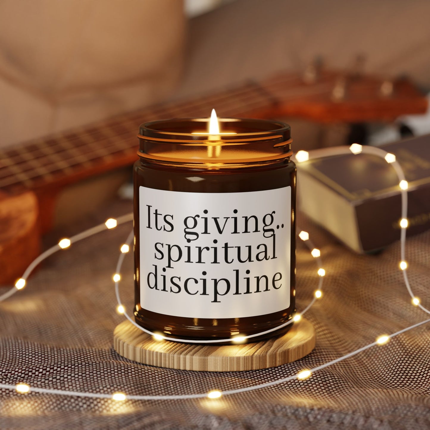 Scented Soy Candle with Spiritual Discipline Quote, Aromatherapy Gift, Eco-Friendly Home Décor, Relaxation, Meditation, Self-Care