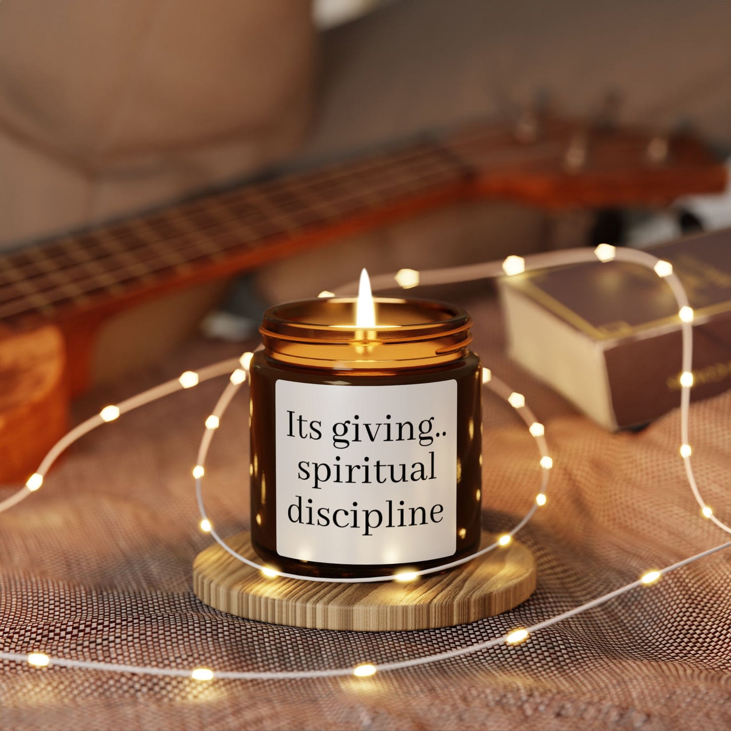 Scented Soy Candle with Spiritual Discipline Quote, Aromatherapy Gift, Eco-Friendly Home Décor, Relaxation, Meditation, Self-Care