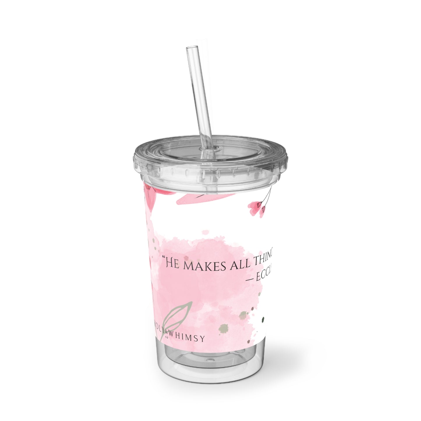 Beautiful Verses Acrylic Cup, Floral Drinkware, Inspirational Mug, Bible Verse Cup, Perfect Gift for Friends