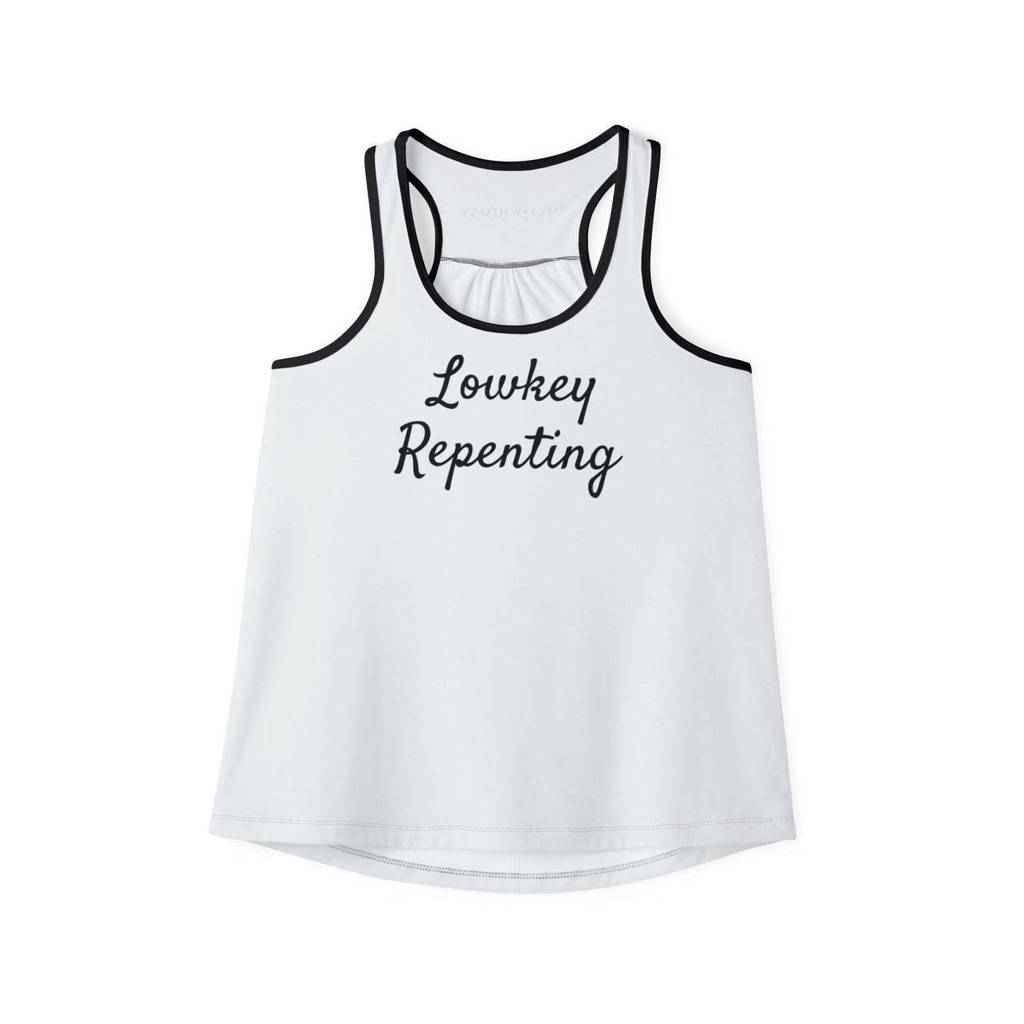 Women's Tank Top with 'Lowkey Repenting' Quote - Casual Comfort Wear for Summer, Workout Gear, Gifts for Her, Relaxed Style, Vacation [...]