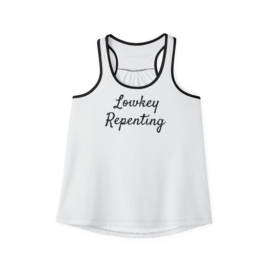Women's Tank Top with 'Lowkey Repenting' Quote - Casual Comfort Wear for Summer, Workout Gear, Gifts for Her, Relaxed Style, Vacation [...]