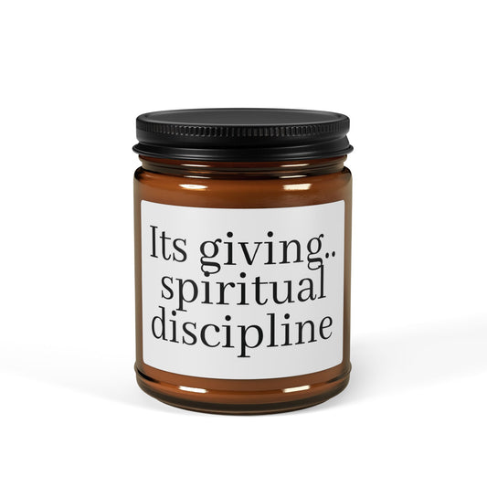 Scented Soy Candle with Spiritual Discipline Quote, Aromatherapy Gift, Eco-Friendly Home Décor, Relaxation, Meditation, Self-Care