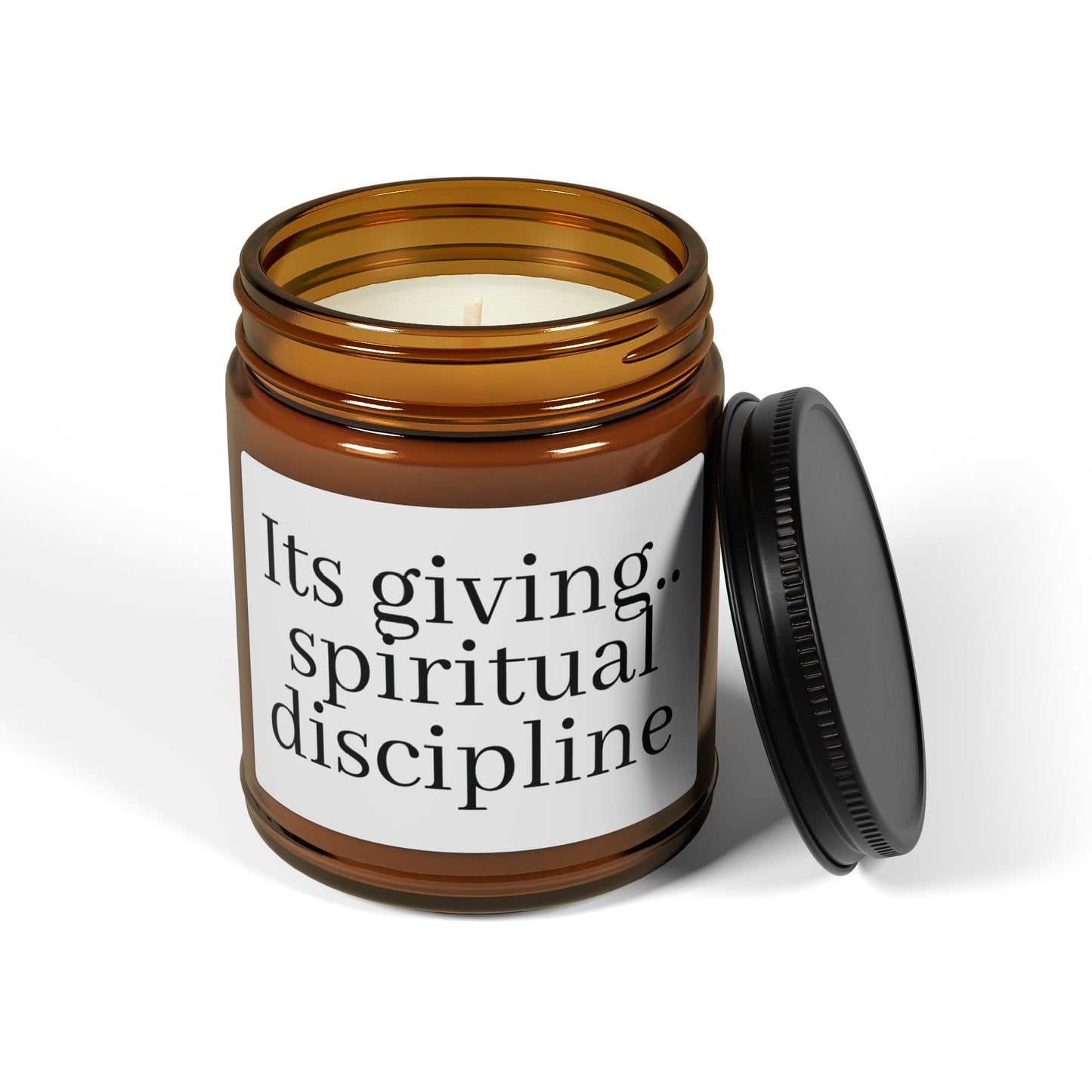 Scented Soy Candle with Spiritual Discipline Quote, Aromatherapy Gift, Eco-Friendly Home Décor, Relaxation, Meditation, Self-Care