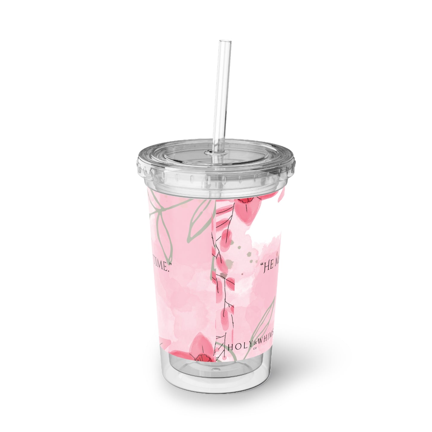 Beautiful Verses Acrylic Cup, Floral Drinkware, Inspirational Mug, Bible Verse Cup, Perfect Gift for Friends