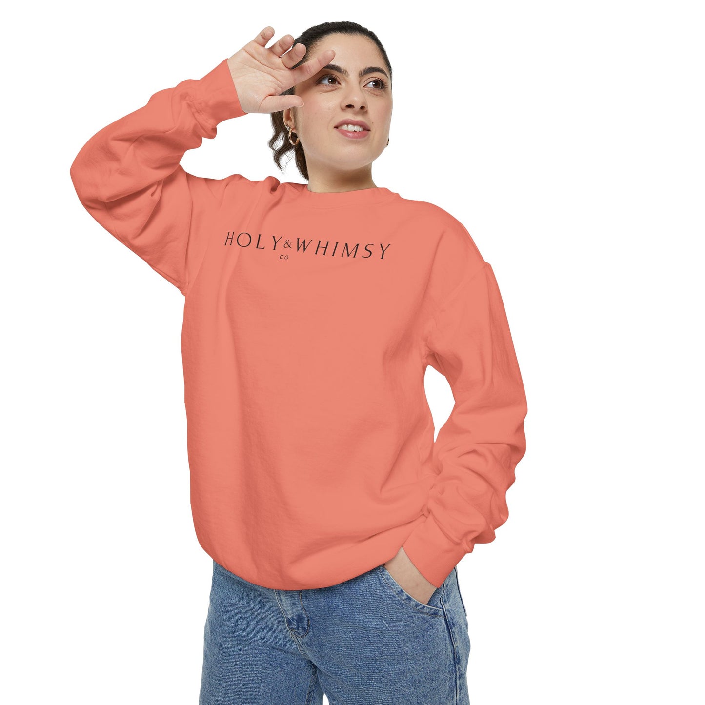 Unisex Garment-Dyed Sweatshirt - Holy Whimsy, Cozy Casual Wear, Perfect for Fall, Gift for Friends, Inspirational Fashion