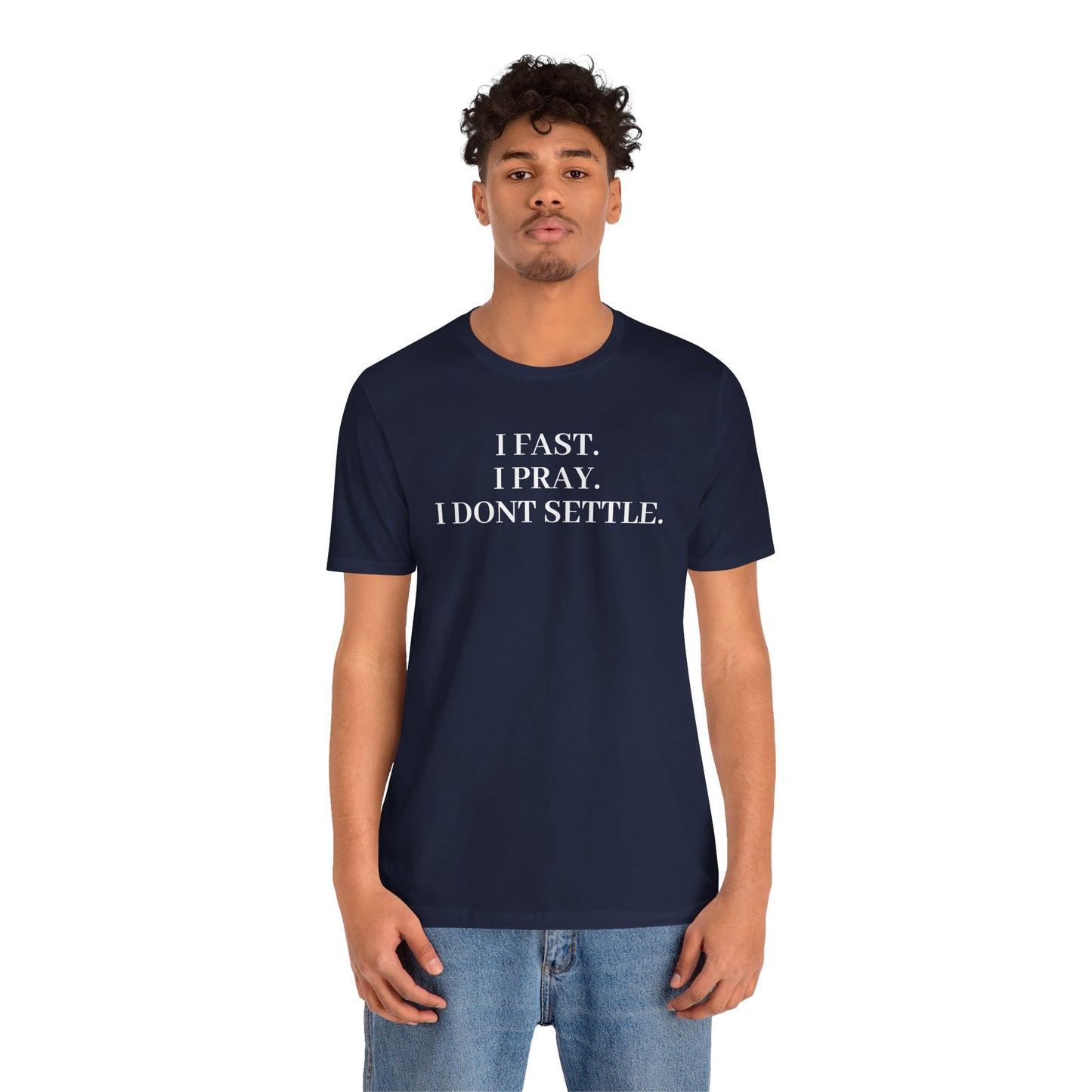 Faith-Inspired Unisex Tee: I Fast, I Pray, I Don’t Settle - Spiritual T-Shirt, Motivational Shirt, Gift for Believers, Everyday Wear, [...]