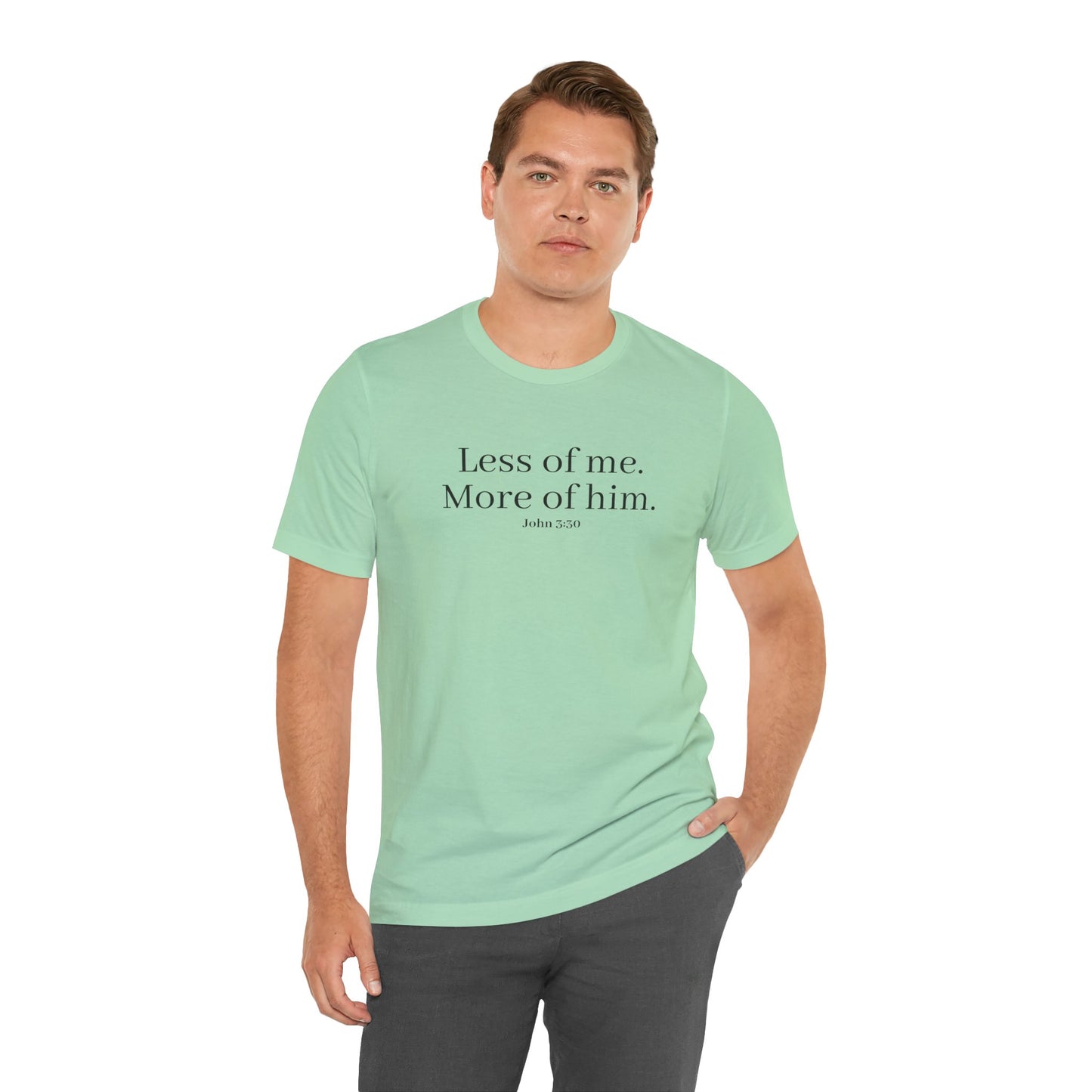 Faith-Inspired Unisex Tee: 'Less of Me, More of Him' Inspirational Short Sleeve Shirt, Christian Apparel, Gift for Believers, [...]
