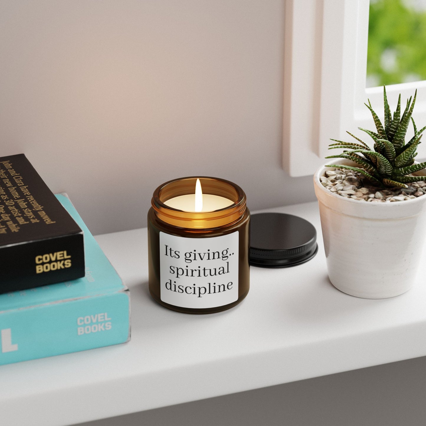 Scented Soy Candle with Spiritual Discipline Quote, Aromatherapy Gift, Eco-Friendly Home Décor, Relaxation, Meditation, Self-Care