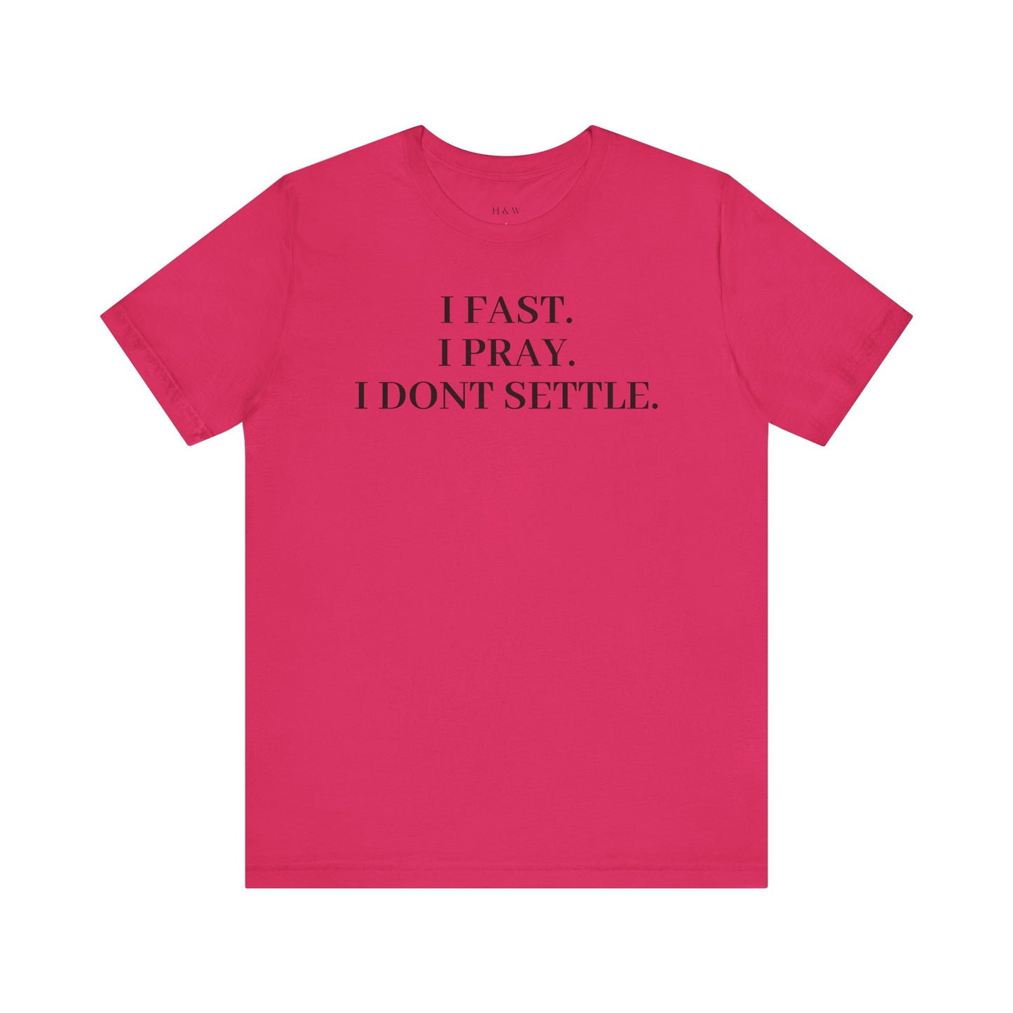 Faith-Inspired Unisex Tee: I Fast, I Pray, I Don’t Settle - Spiritual T-Shirt, Motivational Shirt, Gift for Believers, Everyday Wear, [...]
