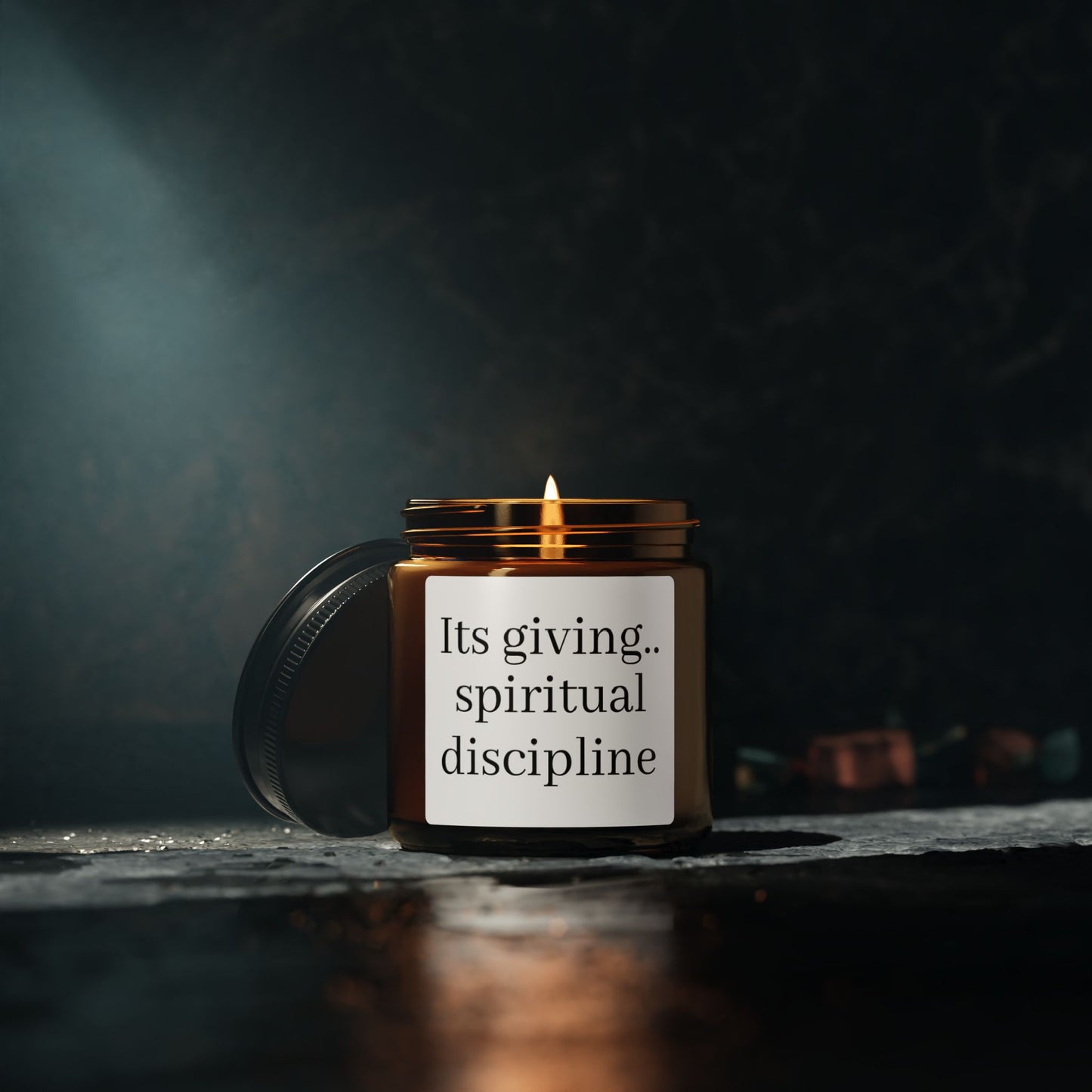 Scented Soy Candle with Spiritual Discipline Quote, Aromatherapy Gift, Eco-Friendly Home Décor, Relaxation, Meditation, Self-Care