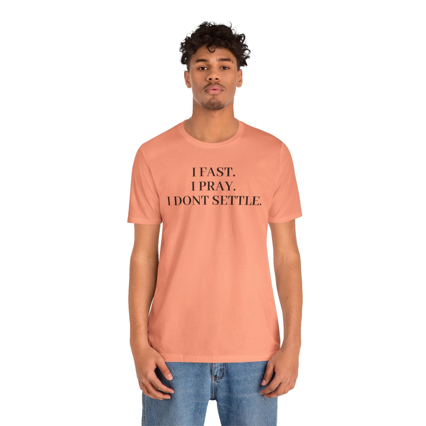 Faith-Inspired Unisex Tee: I Fast, I Pray, I Don’t Settle - Spiritual T-Shirt, Motivational Shirt, Gift for Believers, Everyday Wear, [...]