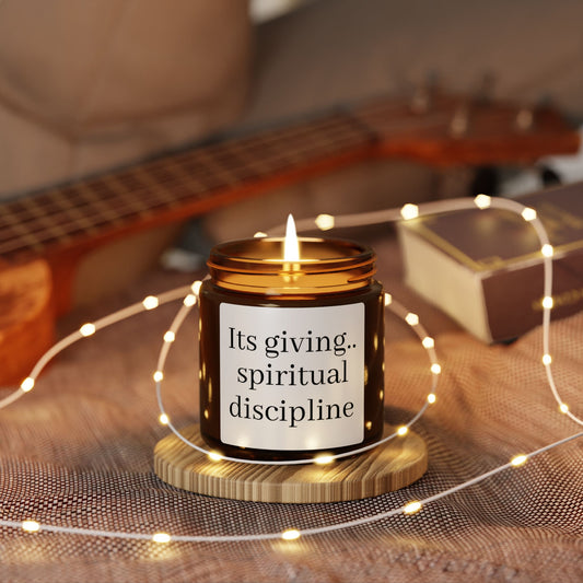 Scented Soy Candle with Spiritual Discipline Quote, Aromatherapy Gift, Eco-Friendly Home Décor, Relaxation, Meditation, Self-Care