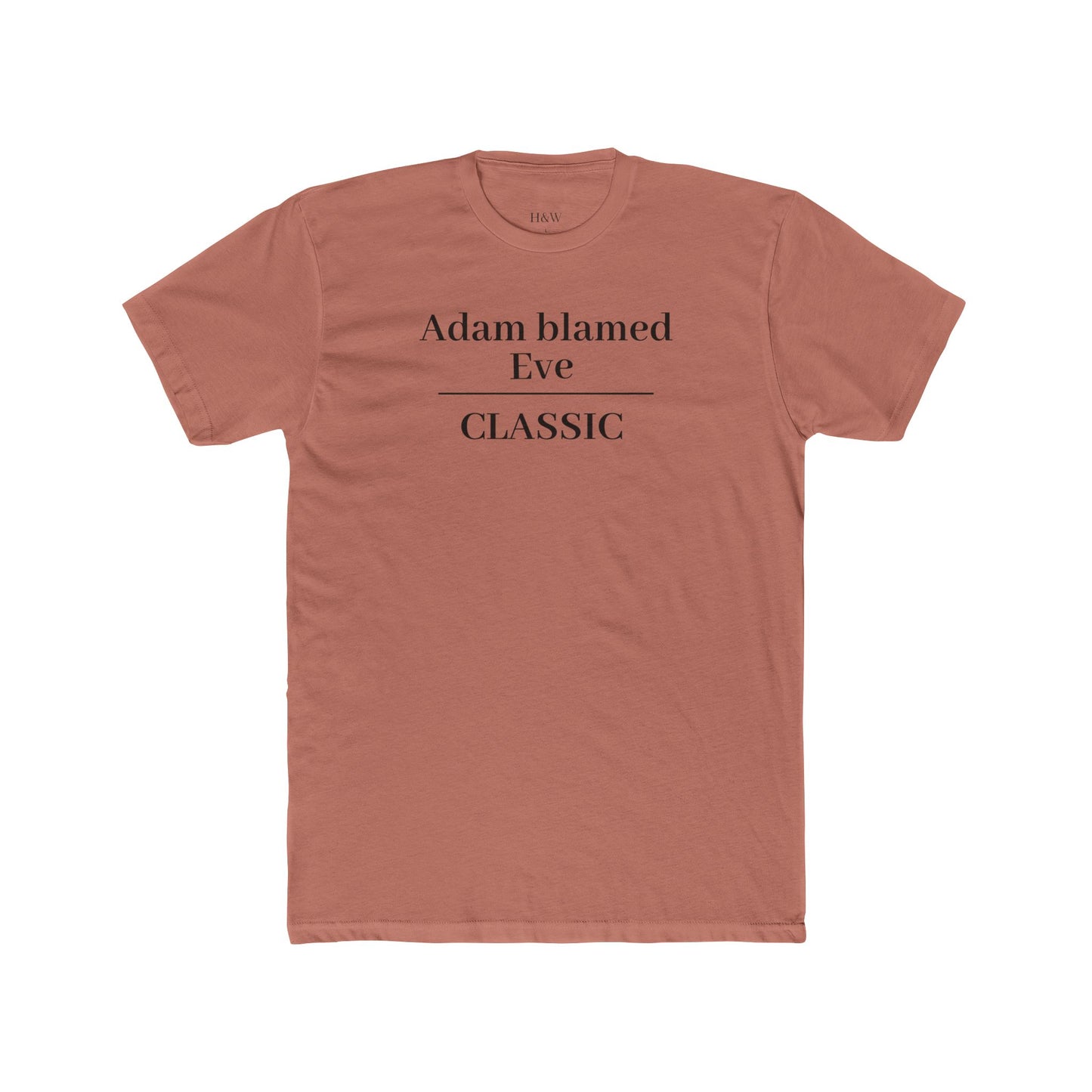 Classic Humorous Cotton Crew Tee - Adam Blamed Eve, Funny Gift, Casual Wear, Unisex T-Shirt, Perfect for Parties, Holiday Fun