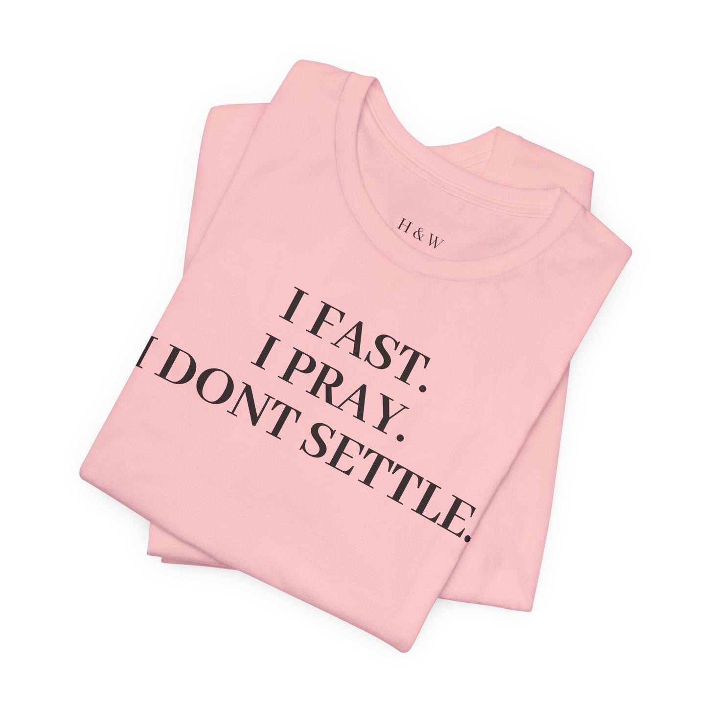 Faith-Inspired Unisex Tee: I Fast, I Pray, I Don’t Settle - Spiritual T-Shirt, Motivational Shirt, Gift for Believers, Everyday Wear, [...]