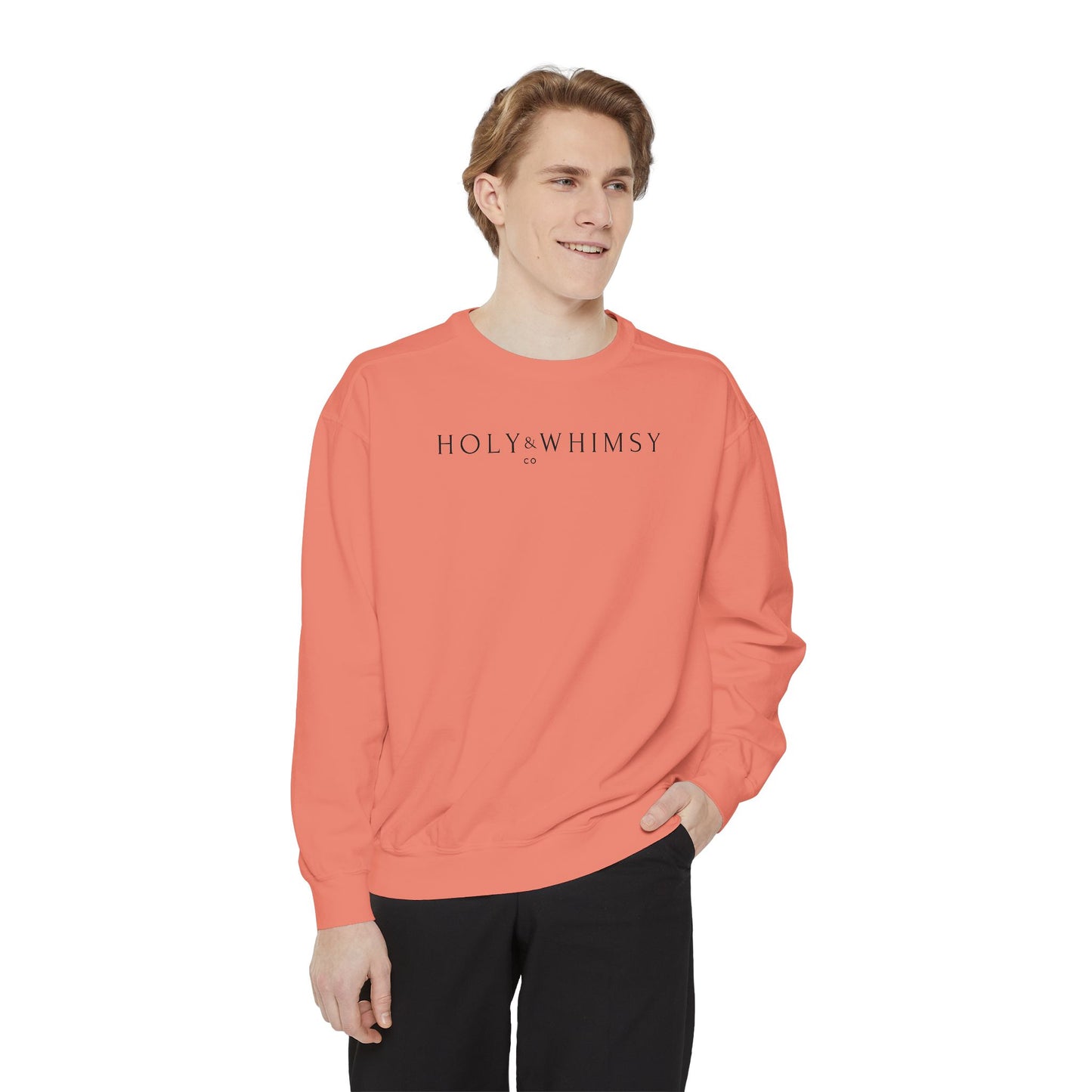 Unisex Garment-Dyed Sweatshirt - Holy Whimsy, Cozy Casual Wear, Perfect for Fall, Gift for Friends, Inspirational Fashion